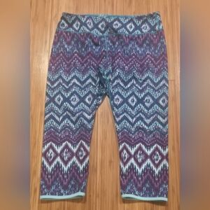 Kyodan Reversible Purple and Blue Patterned Leggings